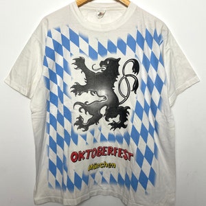 Vintage 1990s Oktoberfest München Munich Germany Beer Graphic Tee Shirt (size adult Medium)