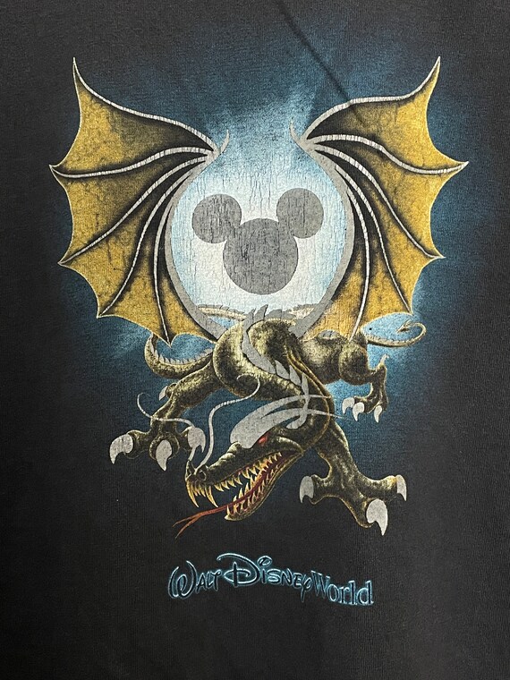 90's Disney Mickey Dragon T Size (L)位 Vintage 1990s Mickey Mouse Walt Disney World Dragon Graphic Tee