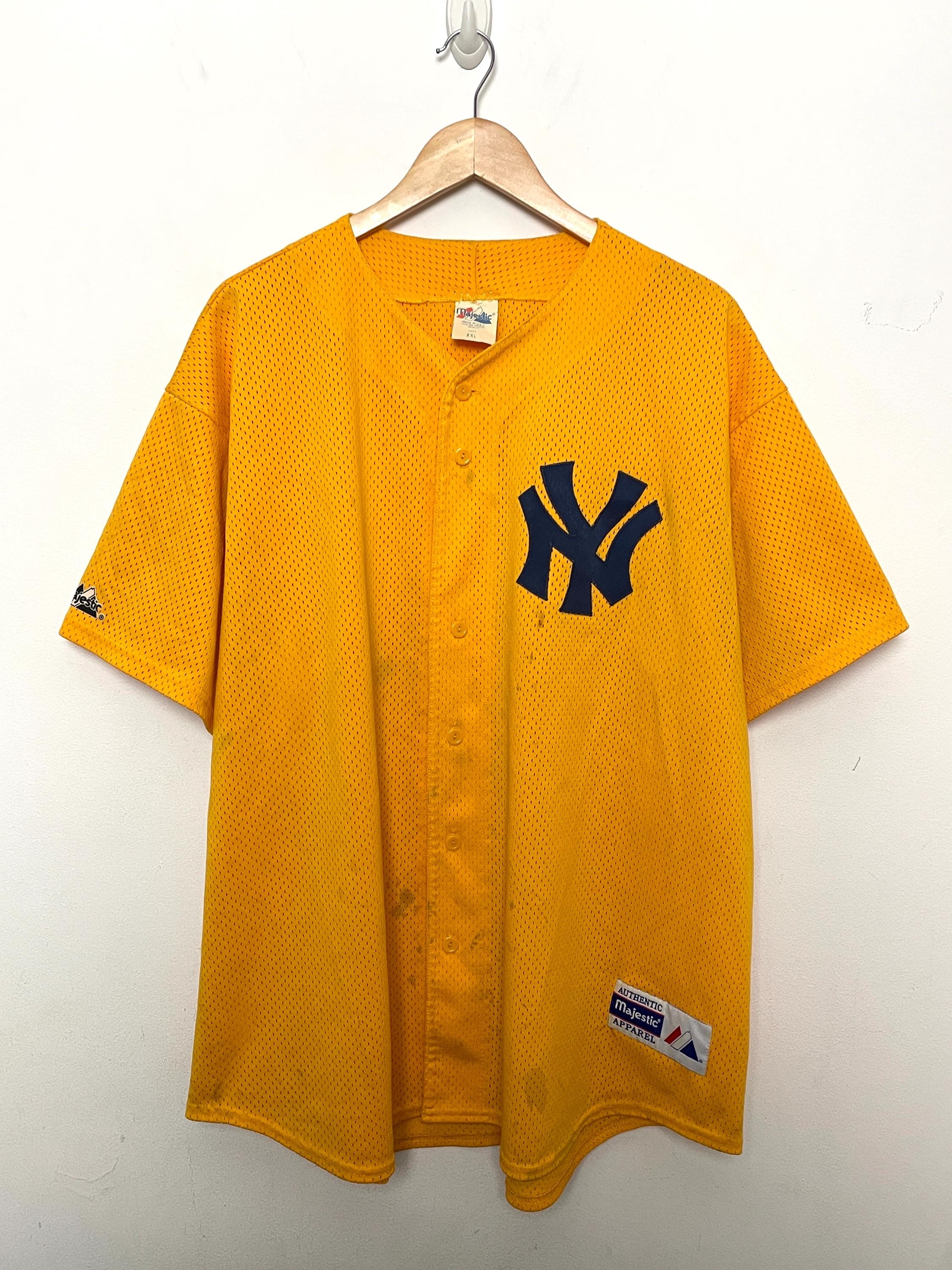Vintage 1990s New York Yankees Majestic Made in USA Yellow