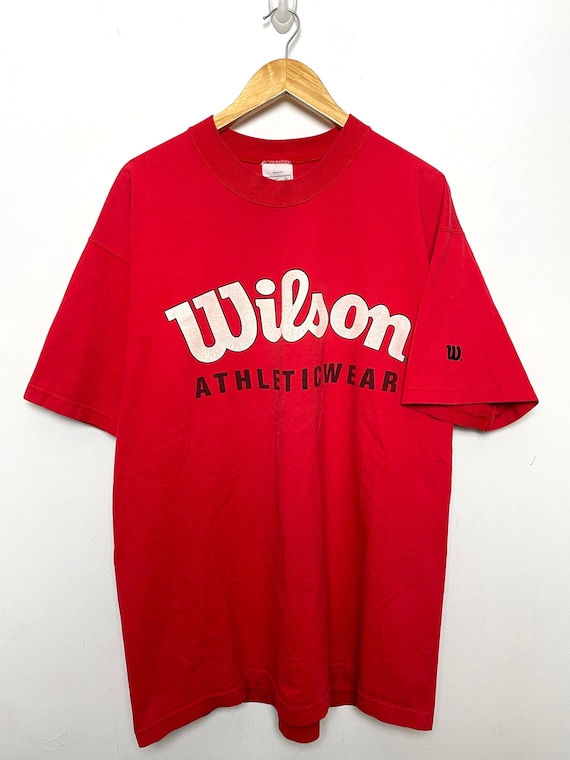 Vintage 1990s Wilson Athletic Wear Made in USA Spell Out Logo Graphic Tee  Shirt size Adult XL 