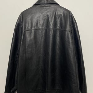 Vintage 1990s J Crew Zip Up Genuine Black Leather Bomber Jacket (size adult XL) image 3