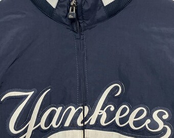 Vintage New York Yankees MLB Baseball Fleece Lined Windbreaker Zip