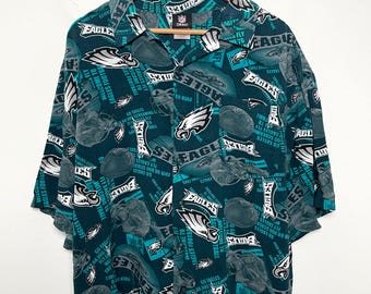 Vintage Philadelphia Eagles NFL voetbalshirt met korte mouwen en print (volwassen maat XL)