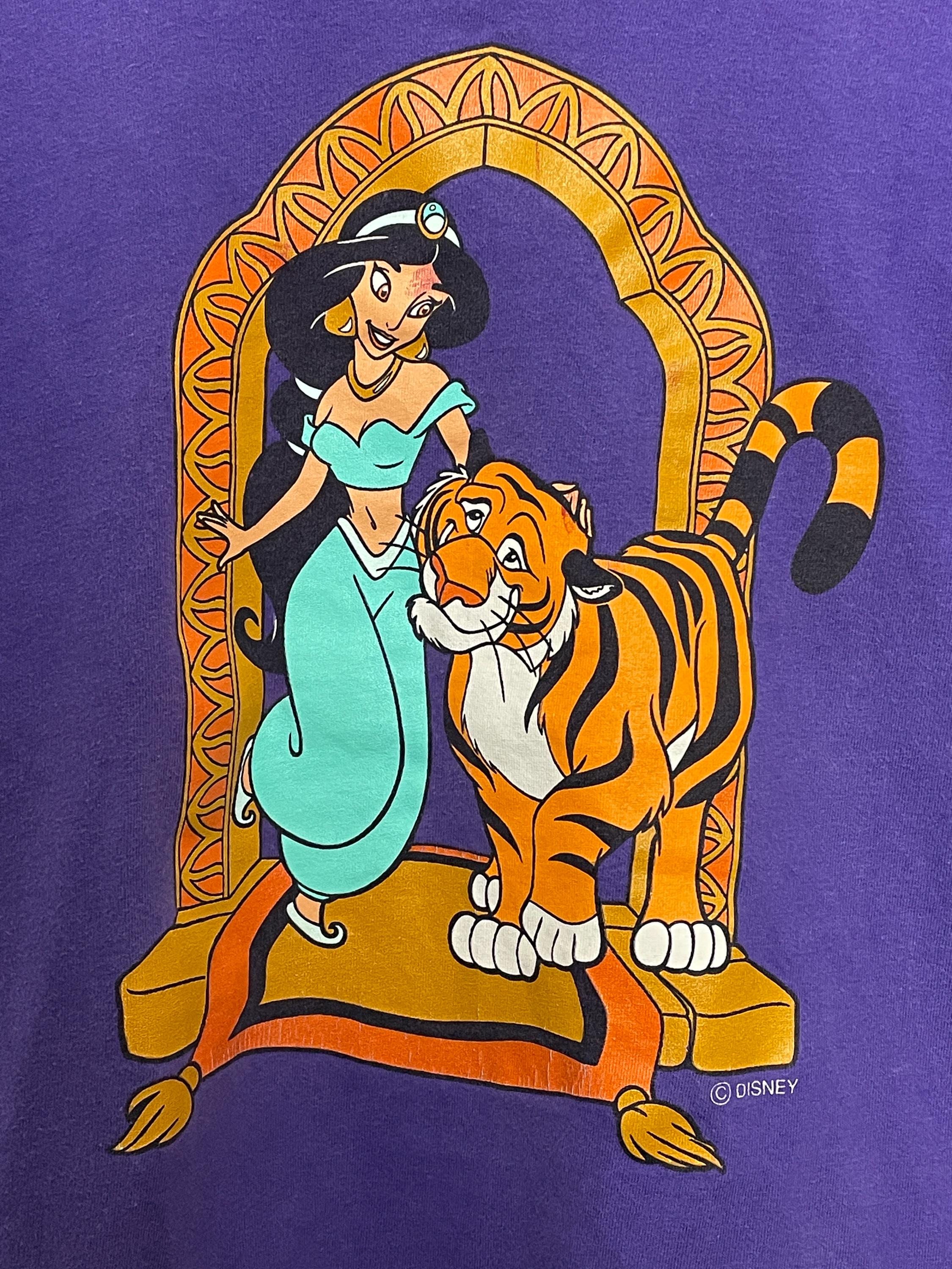 キッズ古着 vintage Disney Aladdin jasmine Tee Vintage Disney Aladdin Jasmine T Shirt Donn Kenny All Over