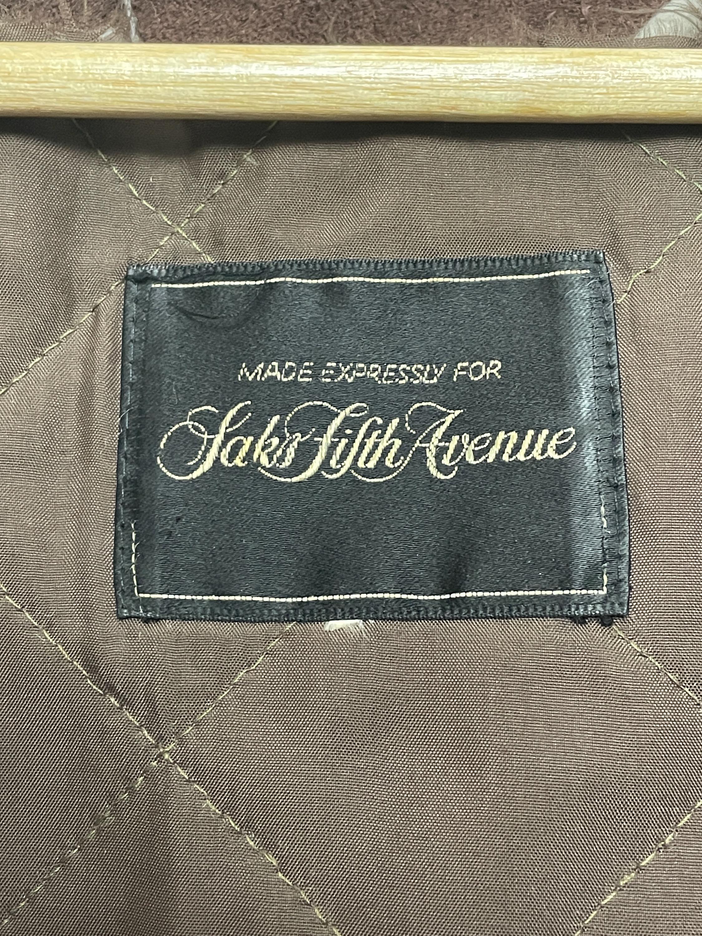 Vintage 1980s Saks Fifth Avenue Genuine Brown Leather