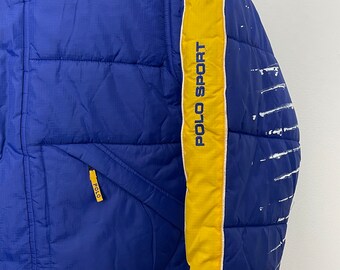 Vintage 1990s Polo Sport by Ralph Lauren Spell Out Logo Blue and