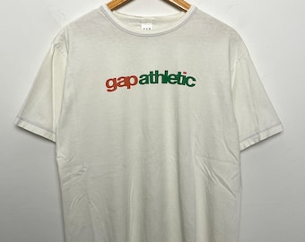 Vintage 1990s Gap Striped Long Sleeve Blue Pocket Tee Shirt (size