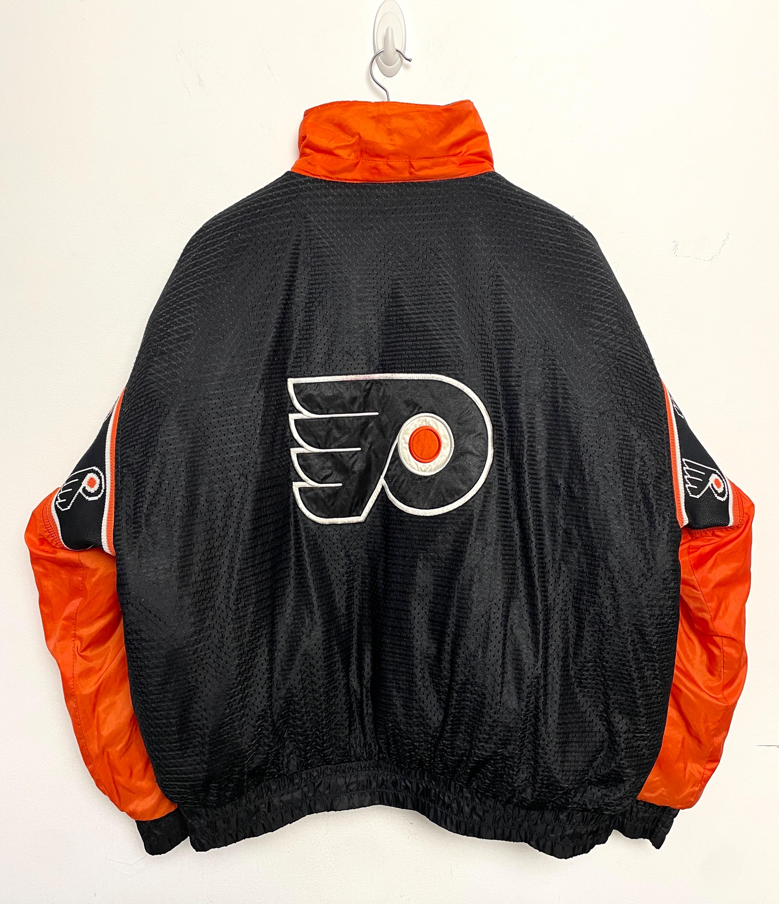 ウォームアップウェア 90's Vintage Puffer Jacket FLYERS NHL Vintage 1990s Pro Player Philadelphia Flyers NHL Hockey Reversible