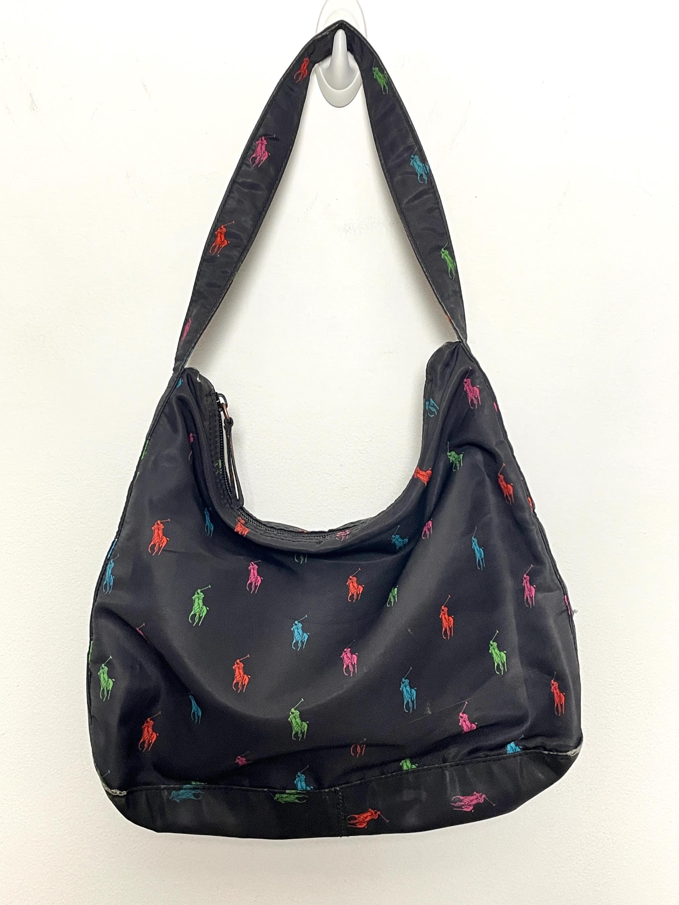 Vintage Polo by Ralph Lauren Multi Color Print Black Hand Bag - Etsy