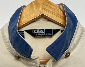 Vintage 1990s Polo by Ralph Lauren Khaki Zip up Harrington