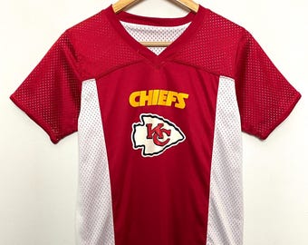 Koszulka futbolowa NFL Kansas City Chiefs z lat 2000., odwracalna (pasuje do rozmiaru XS dla dorosłych)