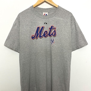 Vintage New York Mets MLB Baseball National League Spell Out Graphic Tee Shirt (size adult Large)