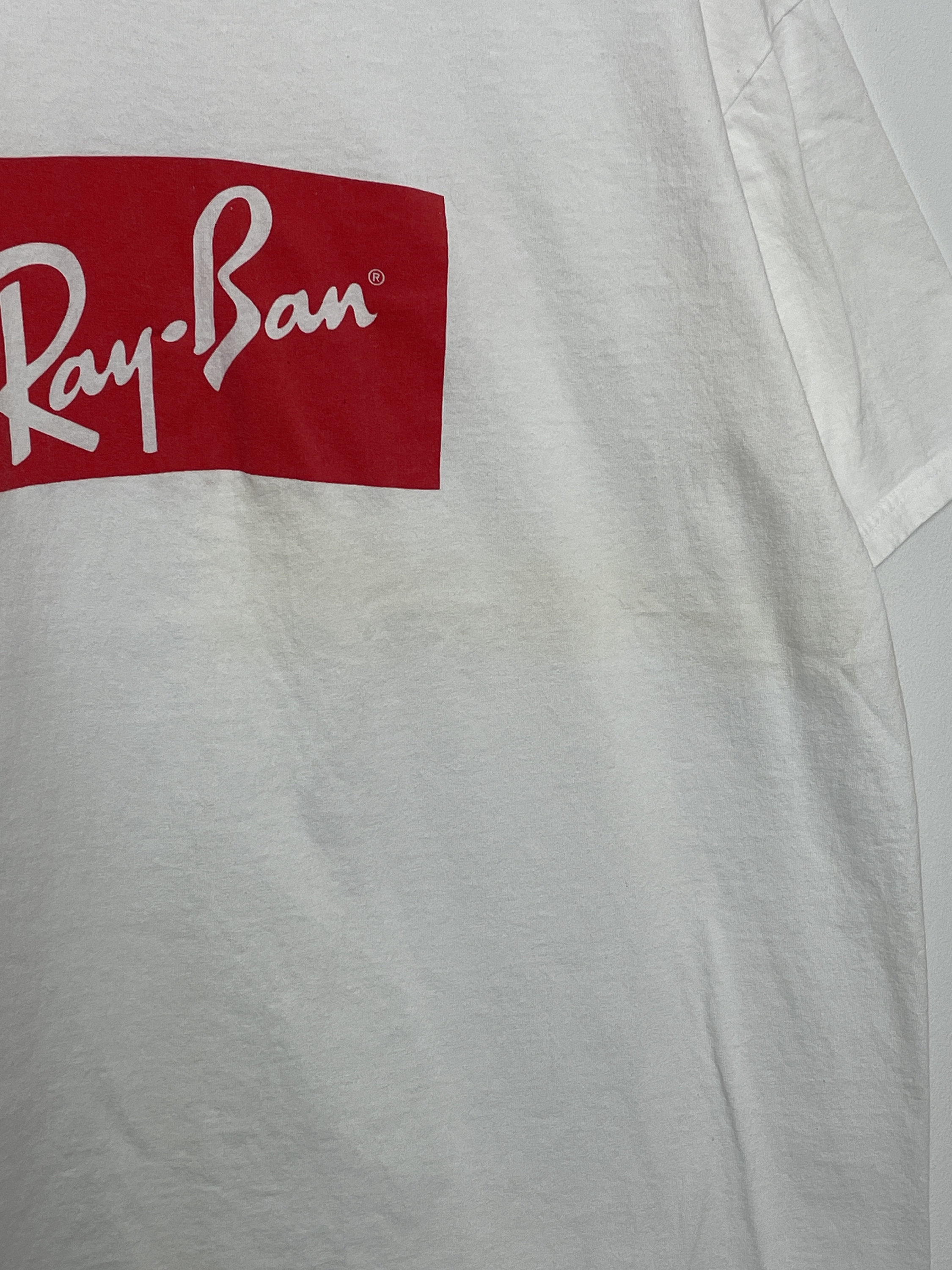 Vintage 1990s Ray-ban Spell Out Graphic Promotional Sunglasses Tee 