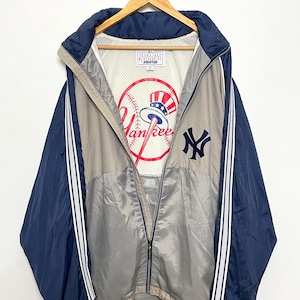 Vintage 1990s Starter New York Yankees MLB Baseball American League Graphic Windbreaker Jacket (size adult XL)
