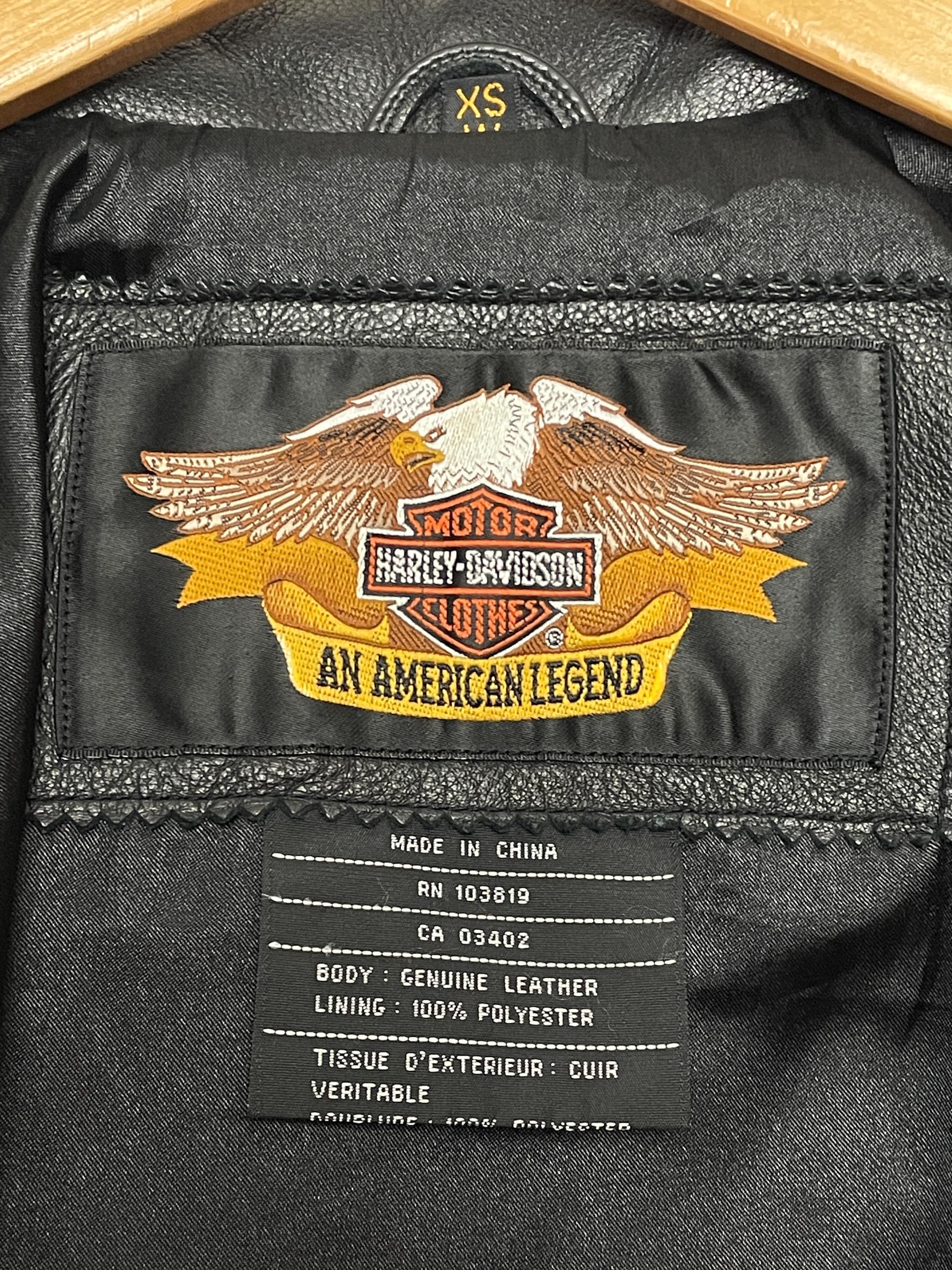 ⭐️HARLEY-DAVIDSON軽量レザー両面ジャケット稀少❗️⭐️レアな美品収集品 Vintage 2003 Harley Davidson Motorcycles 100 Year Anniversary Zip