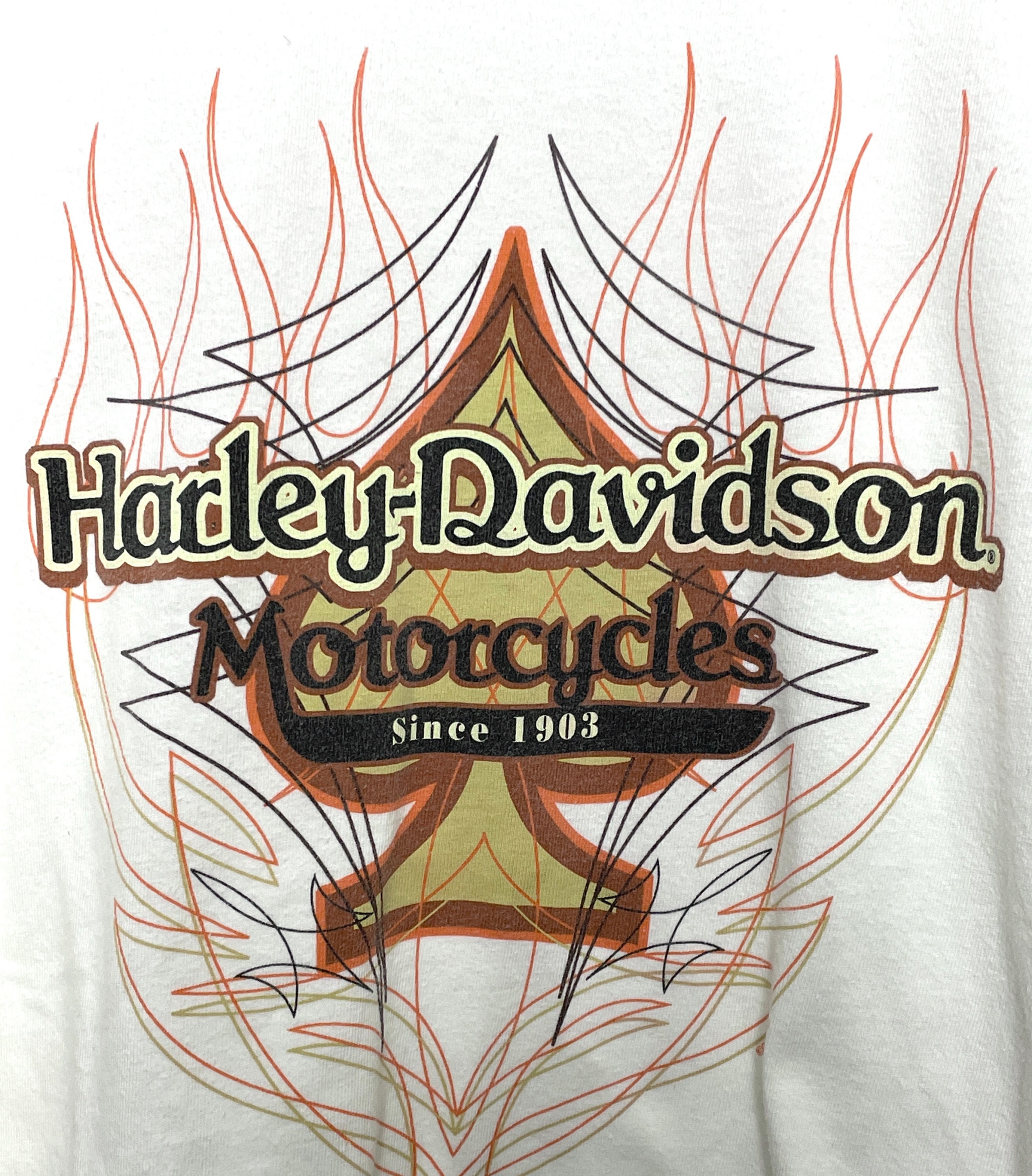 2000s Harley Davidson Y2K Motorcycle Flame Ace Graphic Long 2000s Harley Davidson Y2K Motorcycle Flame Ace Graphic Long