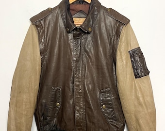 Vintage 1990s Dallas Cowboys NFL Football Genuine Leather Zip up