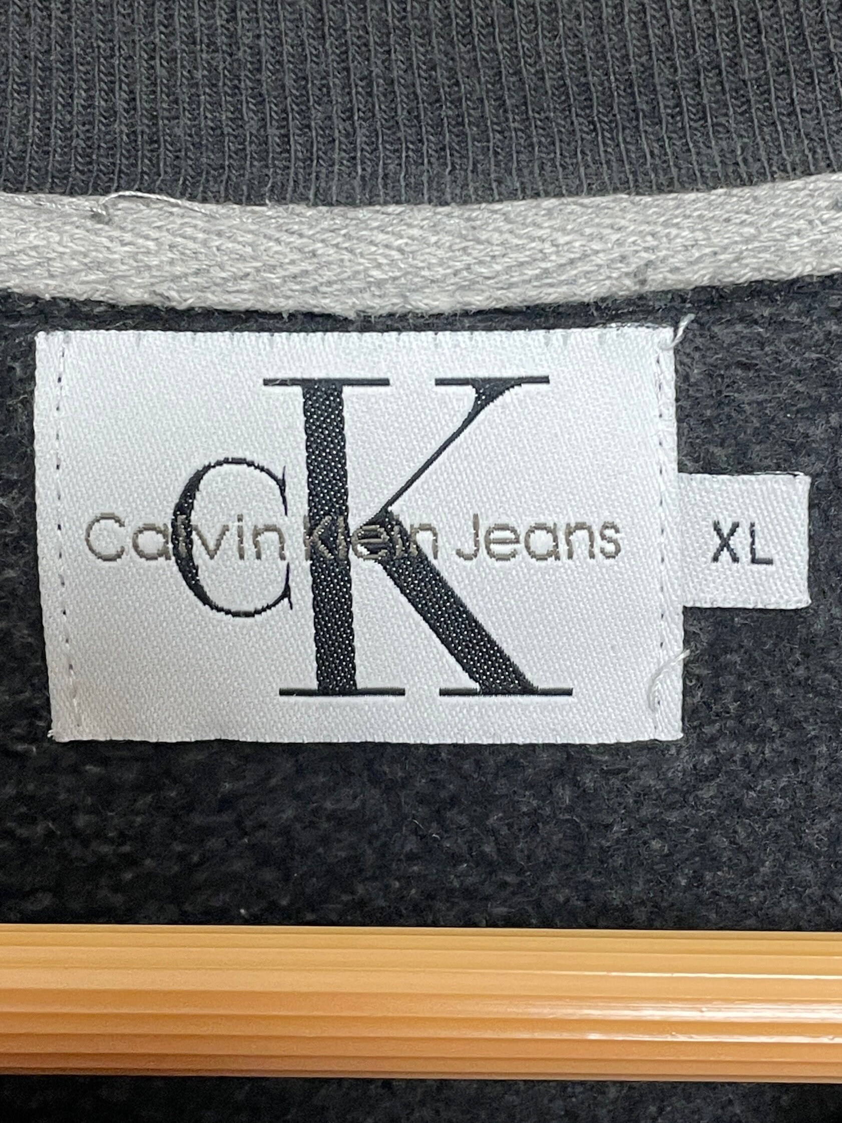 Vintage 1990s Calvin Klein Jeans Spell Out Logo Graphic Crewneck 