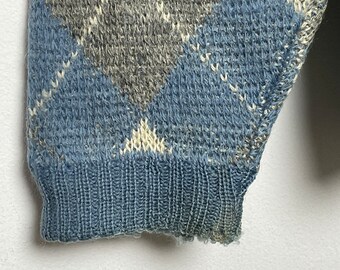 Vintage 1960s Jantzen Wool and Mohair Made in USA Argyle