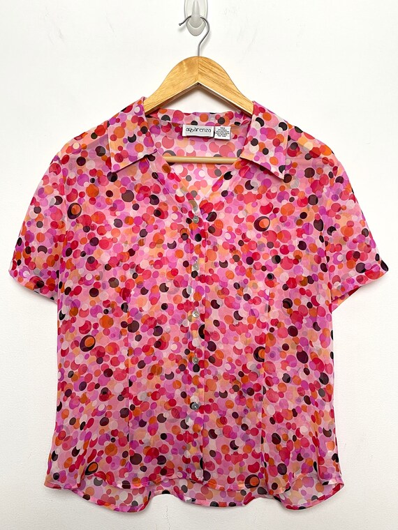 Vintage 1990s Women's Semi-transparent Polka Dot Pattern Vintage 1990s Women's Semi-transparent Polka Dot Pattern