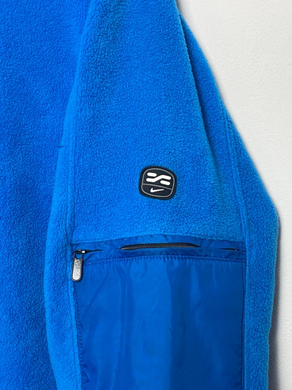 Vintage 1990s Nike Mini Logo Swoosh Blue Fleece P… - image 2