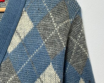 Vintage 1960s Jantzen Wool and Mohair Made in USA Argyle Diamond