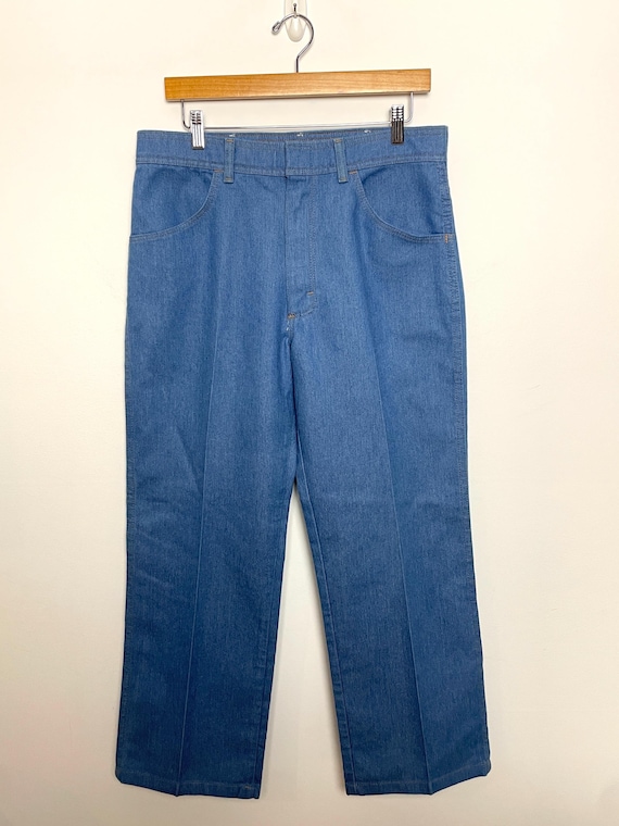 パンツ 80s~ Wrangler denim slacks made in USA Vintage 1980s Wrangler Blue Denim Style Pleated Trouser Pants