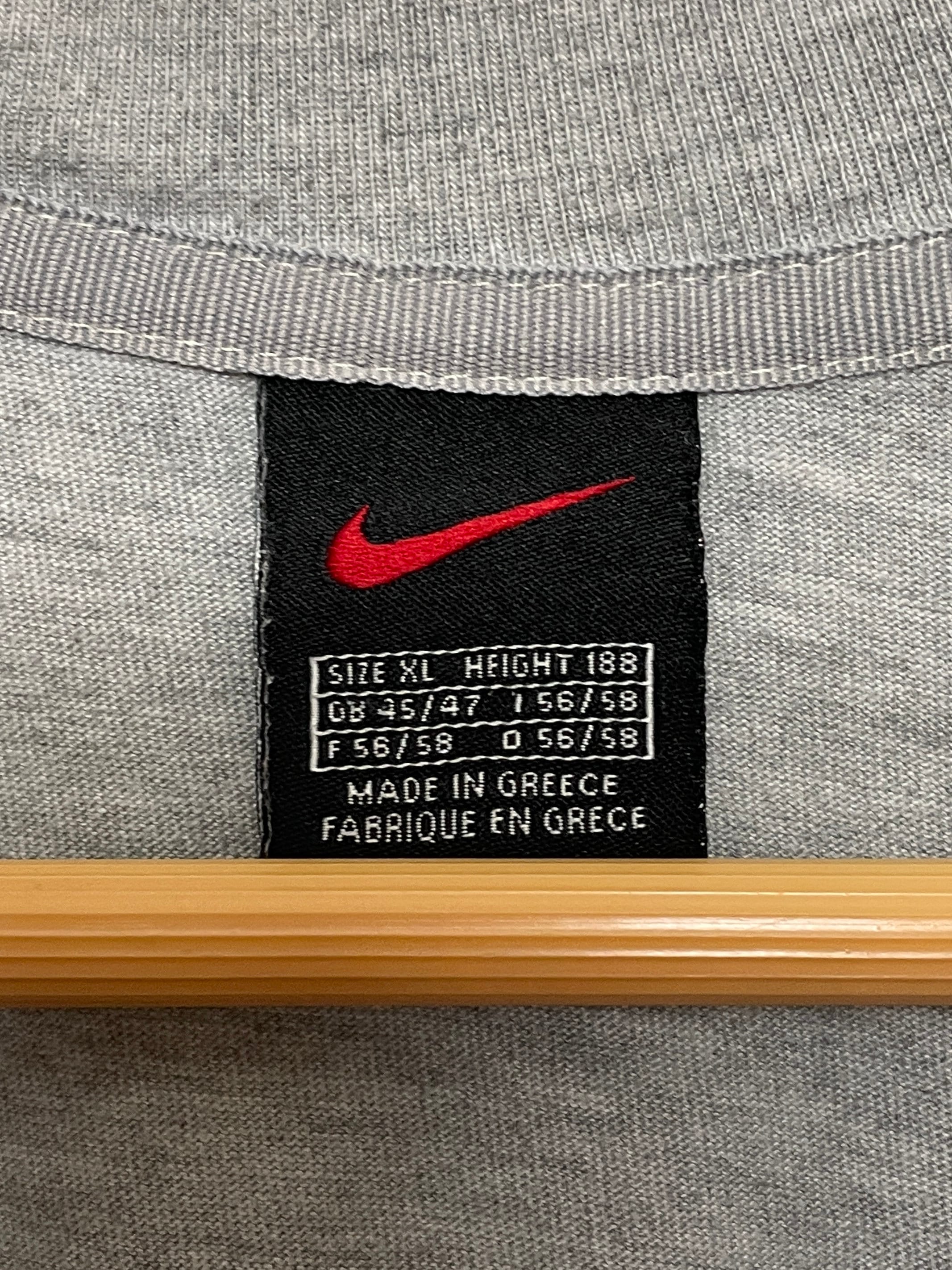 Vintage 1990s Nike Mini Swoosh Logo Gray Tee Shirt (size Adult XL 