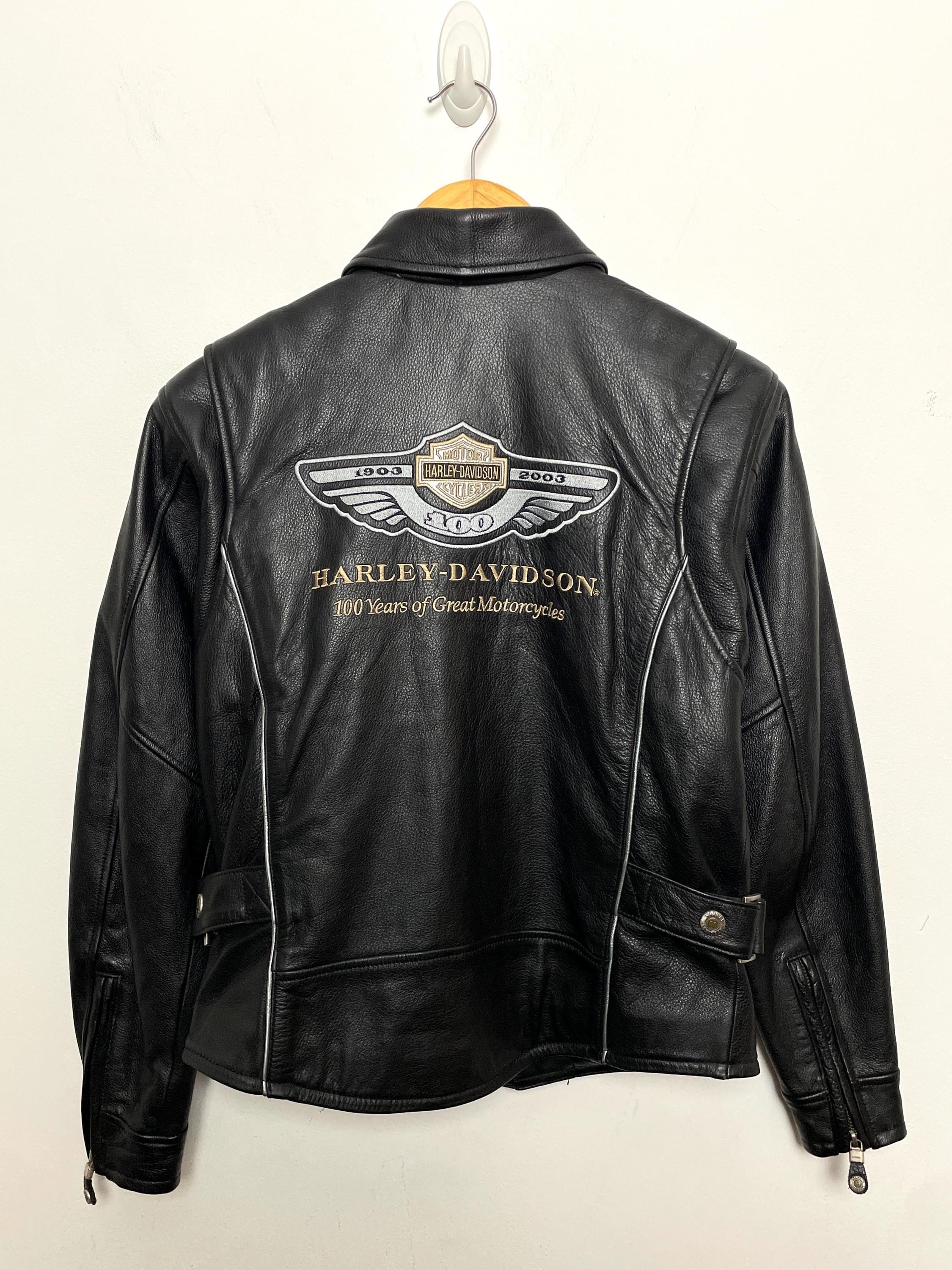 ジャケット・アウター VINTAGE Harley-Davidson Motorcycle Jkt Vintage 2003 Harley Davidson Leather Motorcycle Jacket