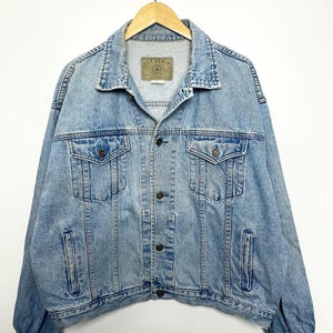 Vintage 1990s Gap Denim Lightwashed Blue Jean Jacket (size adult XL)