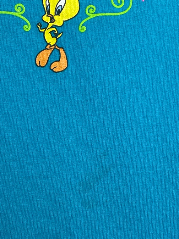 T-shirt Crop Top Vintage Tweety Bird Femme - Bleu, Taille XL, Looney Tunes Y2K
