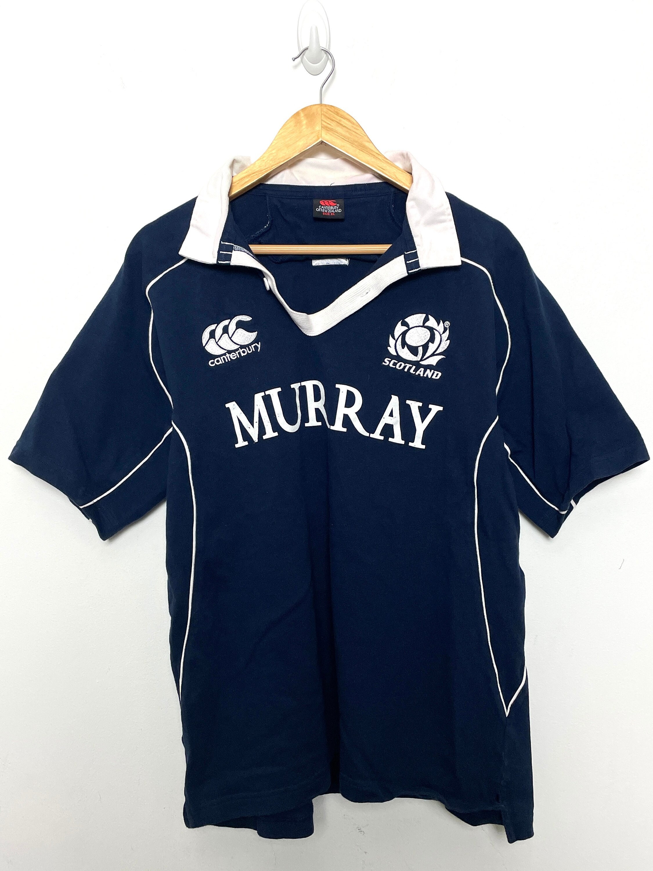 CANTERBURY Scotland ラガーシャツ スコットランド 古着 スコットランド代表 ラガーシャツ ネイビー 2000年代 レプリカ