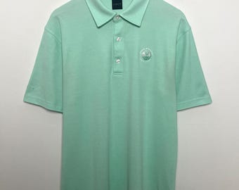 Camisa polo vintage Dunning Pebble Beach Golf Links verde de manga curta (tamanho adulto grande)
