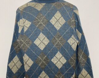Vintage 1960s Jantzen Wool and Mohair Made in USA Argyle