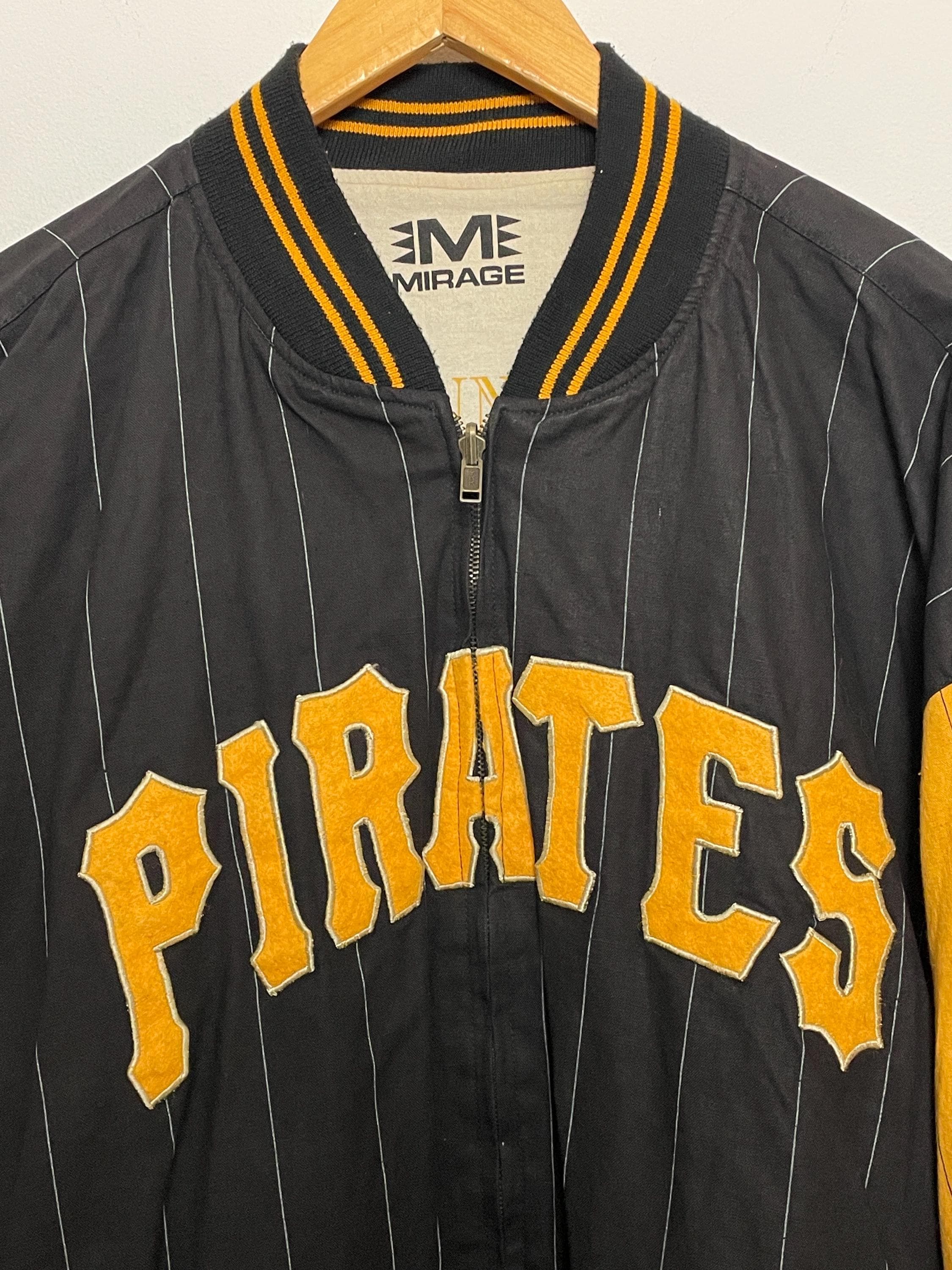 【激レア】mirage ビンテージ　PIRATES ストライプジャケット Vintage 1991 Pittsburgh Pirates Mirage MLB Baseball 1960 World