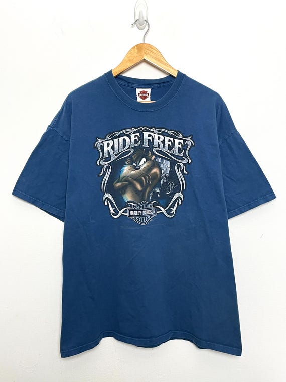 Vintage Harley Davidson Looney Tunes Taz “ride Free” Spell