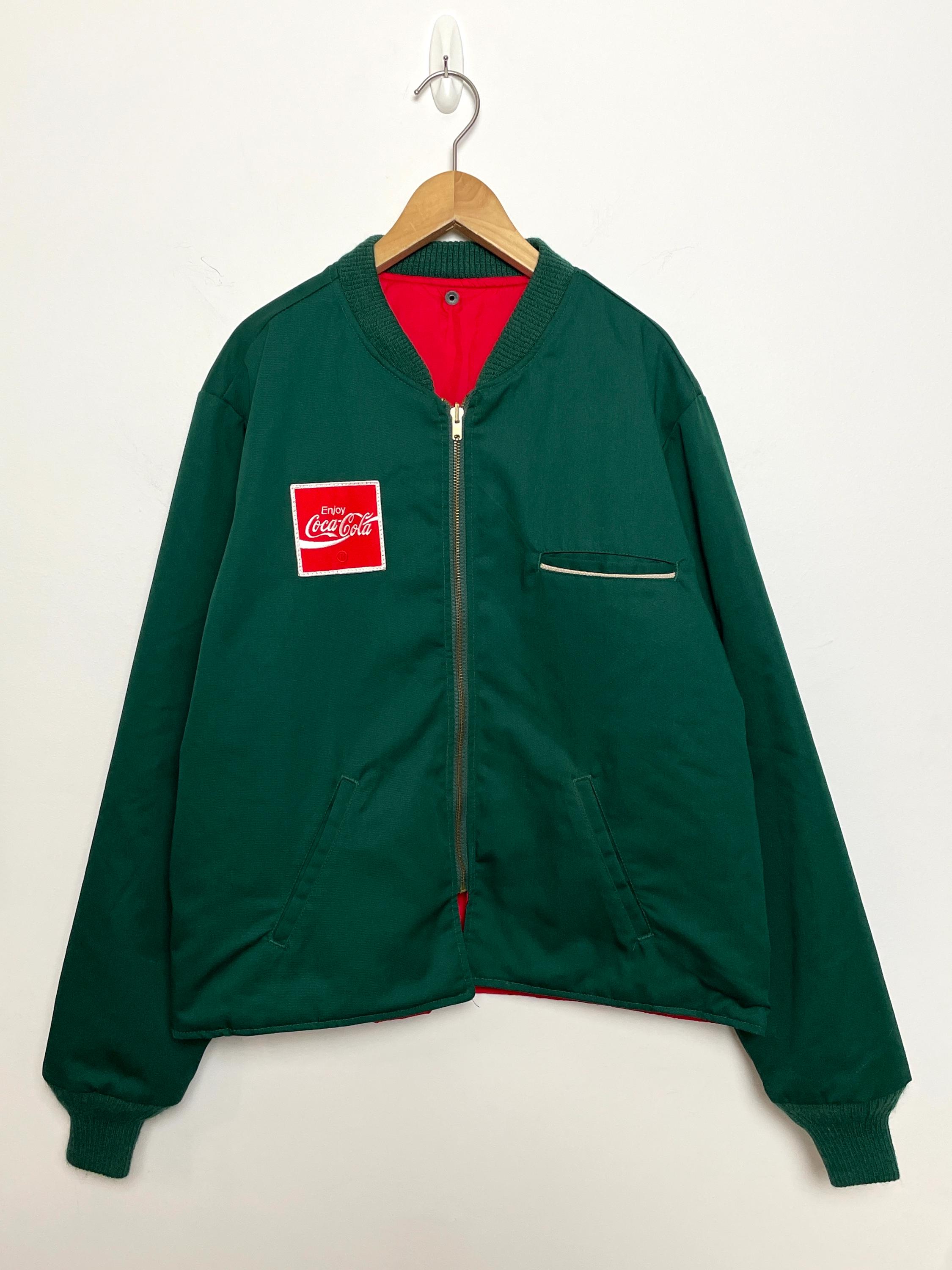 Vintage 1990s Coca Cola Reversible Zip up Workwear Bomber Jacket