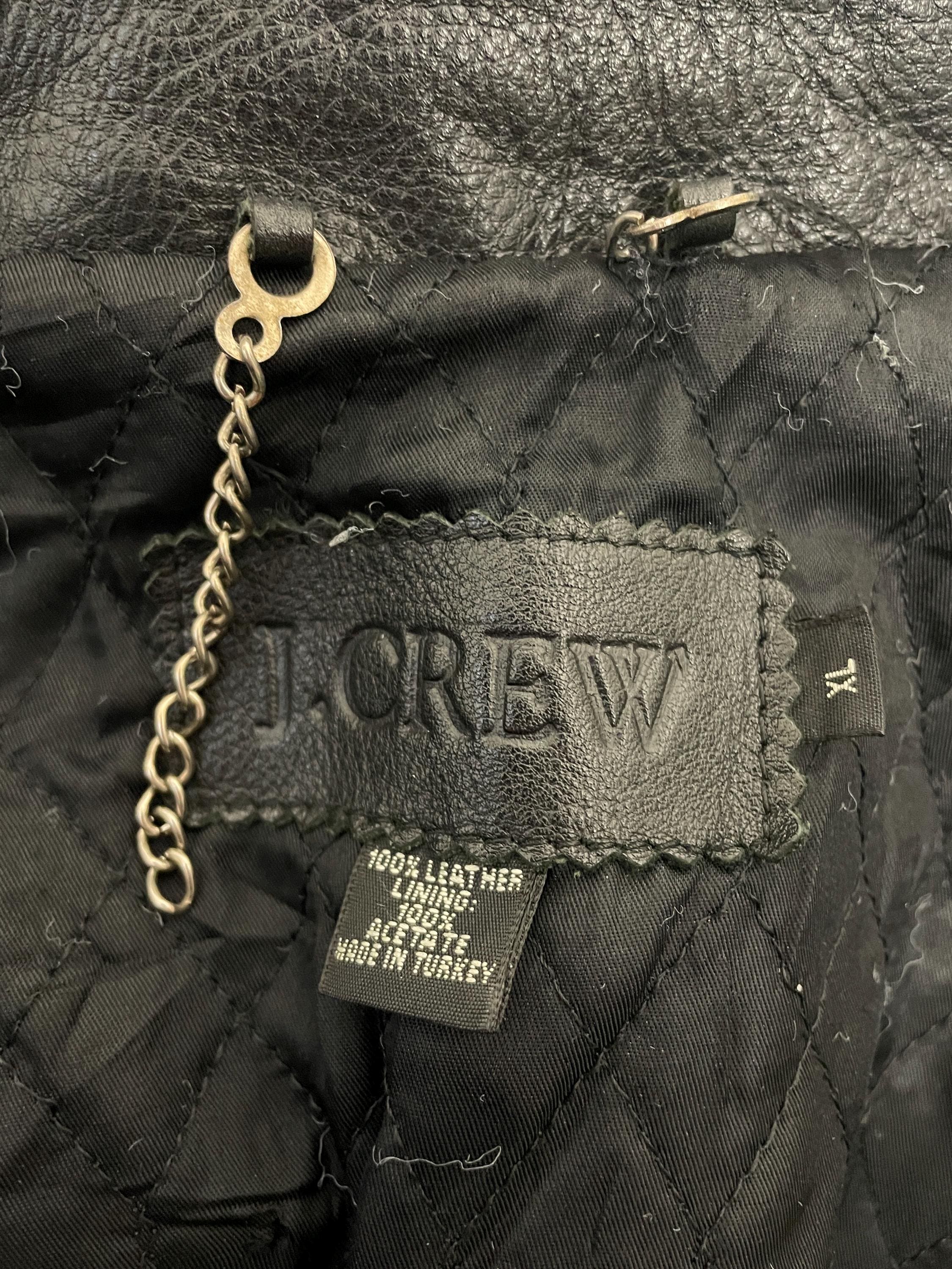 Vintage 1990s J Crew Zip up Genuine Black Leather Bomber