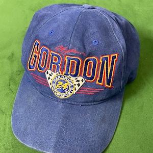 Vintage 1990s Nutmeg Mills Jeff Gordon 24 Hendrick Motorsports DuPont NASCAR Racing Snap Back Hat (fits adult Medium)