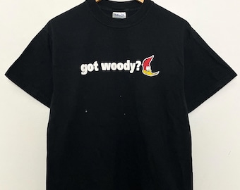 Camiseta gráfica vintage de la década de 1990 "¿Tienes a Woody?", programa de televisión de dibujos animados Woody el pájaro carpintero de la década de 1950 (talla mediana para adultos)