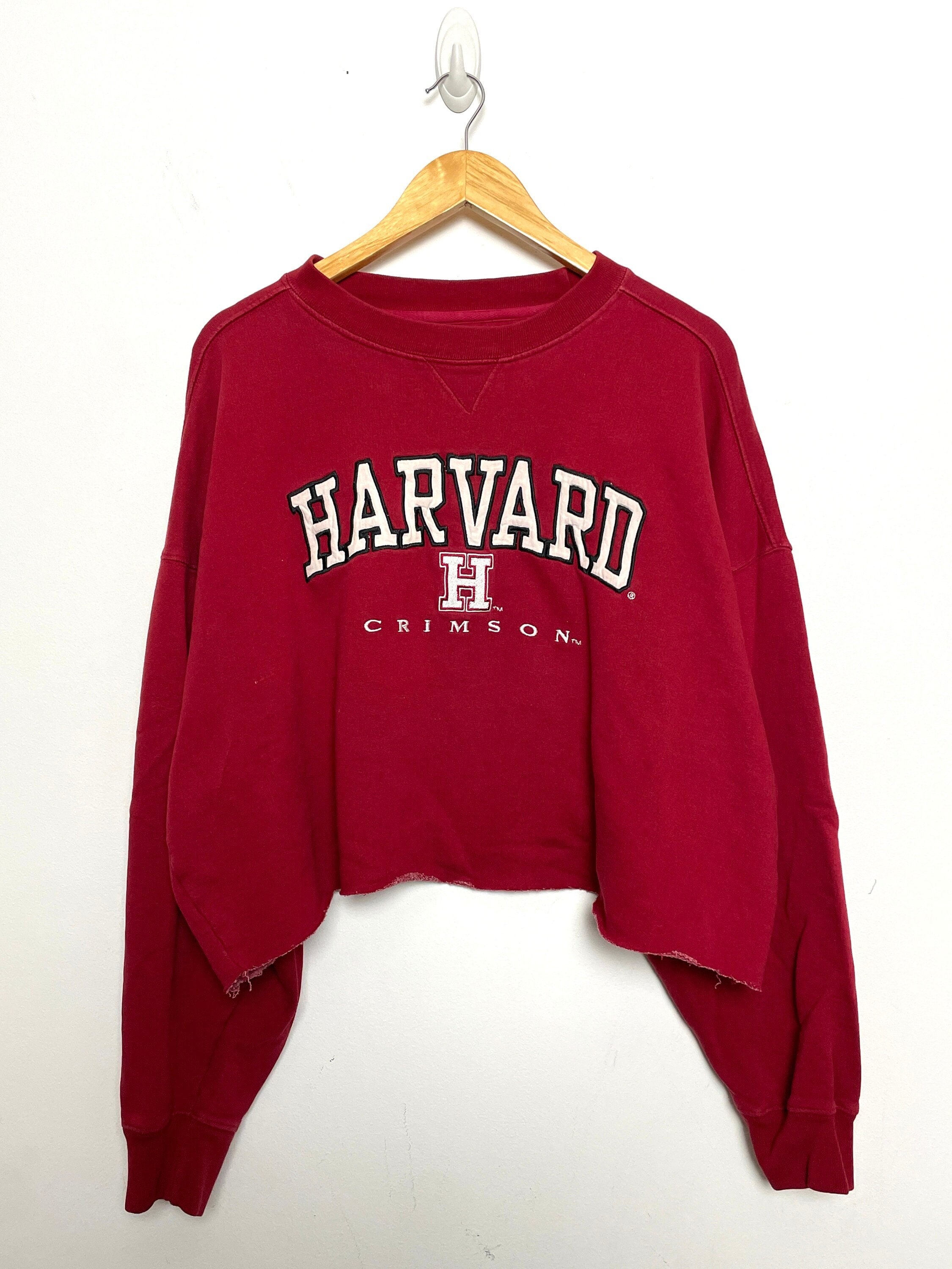 Vintage Harvard Crimson Ivy League Spell Out Logo Graphic College Cropped Crewneck Sweatshirt originally Size XXL Etsy