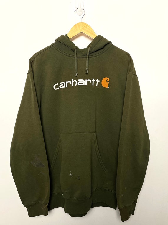 Early 2000s Carhartt Spell Out Logo Green Pullover