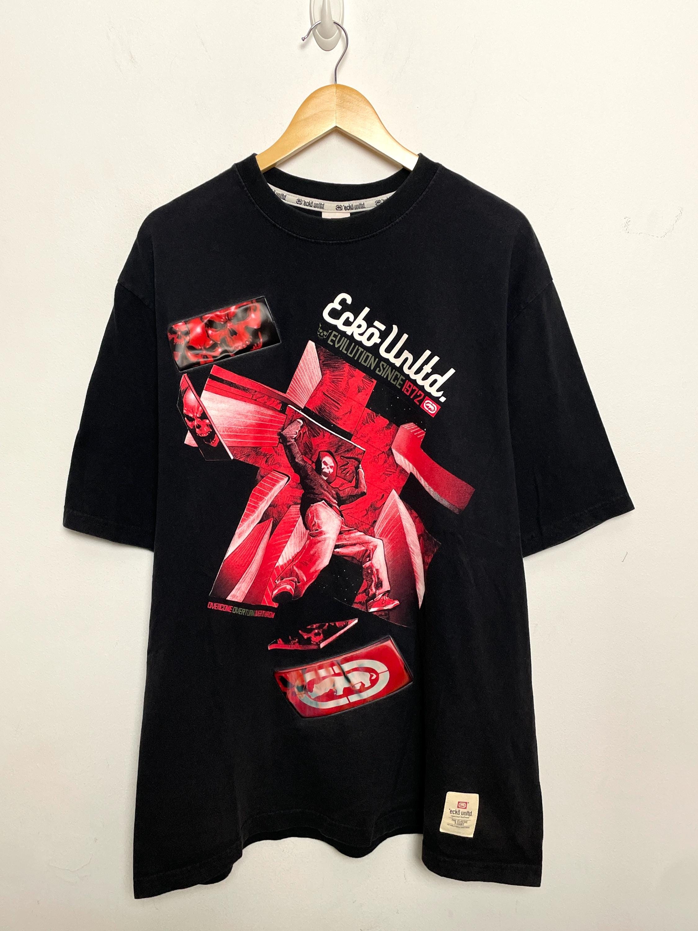 Vintage 2000s Ecko Unlimited Skull Skeleton Graphic Streetwear Tee