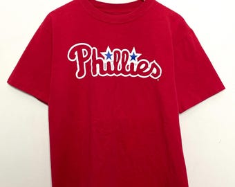 ヴィンテージ 1990 年代 フィラデルフィア フィリーズ スペル アウト グラフィック MLB ベースボール T シャツ (大人用 M サイズ)