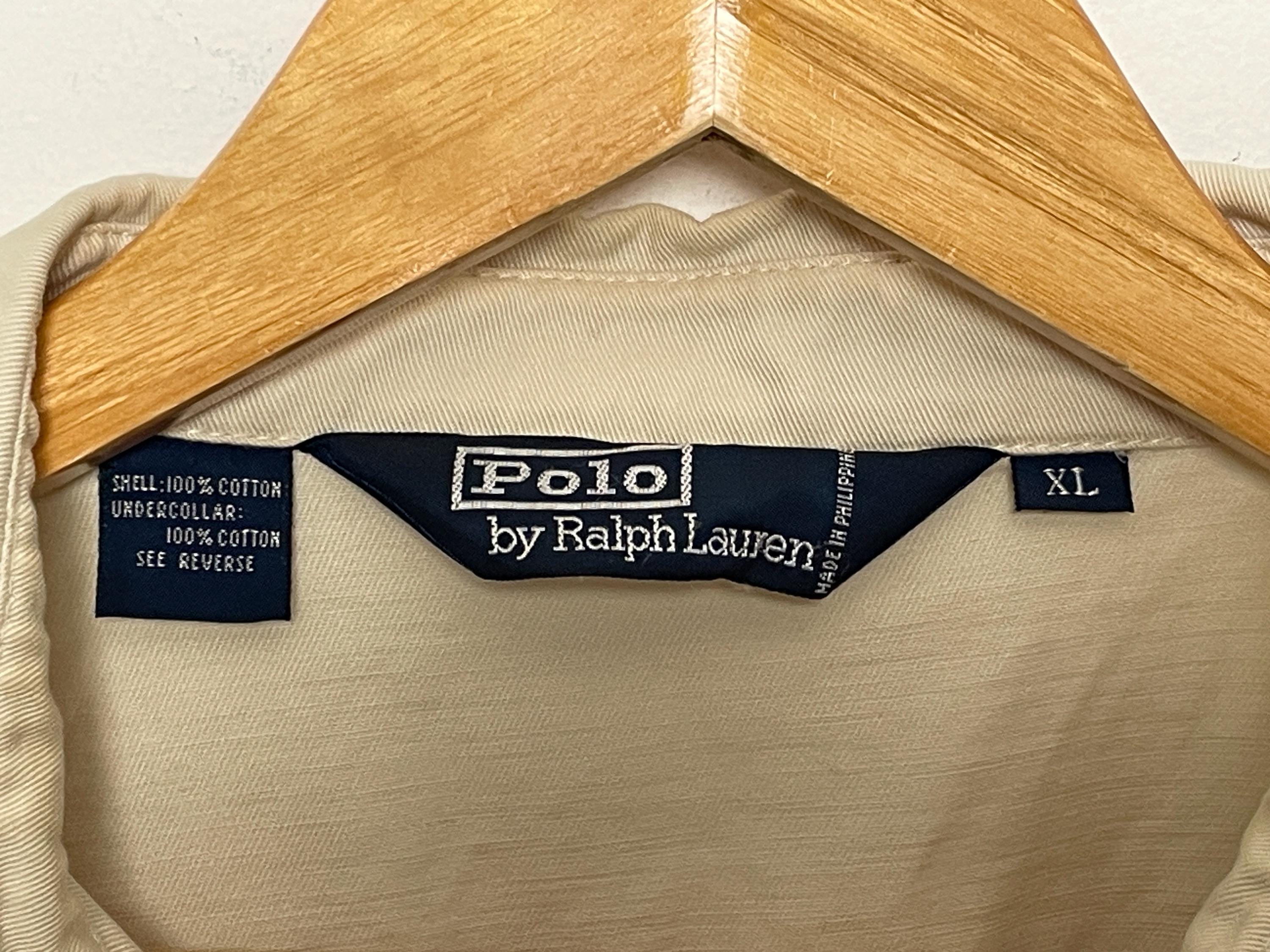 Vintage 1990s Polo by Ralph Lauren Khaki Zip up Harrington