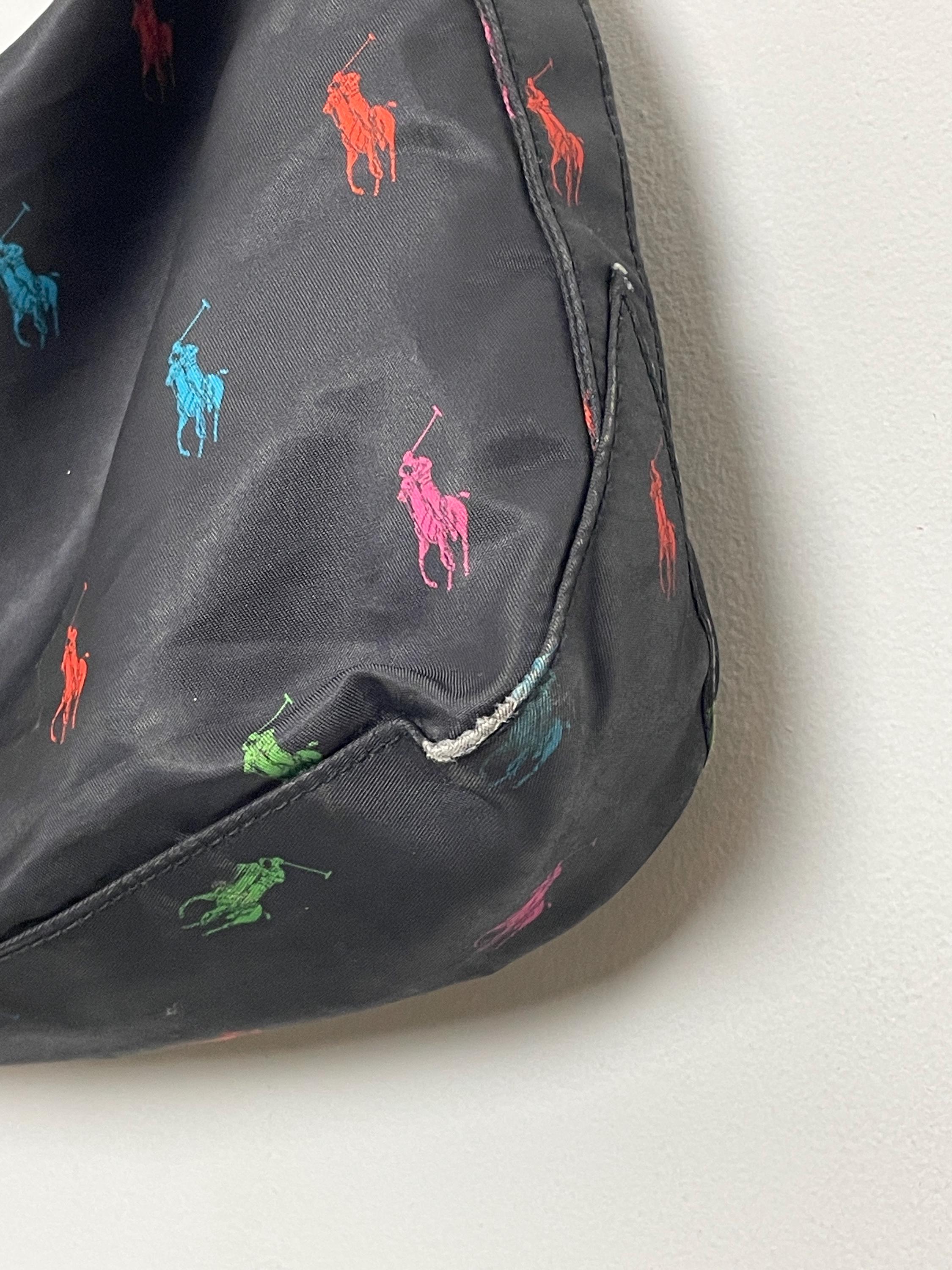 Vintage Polo by Ralph Lauren Multi Color Print Black Hand