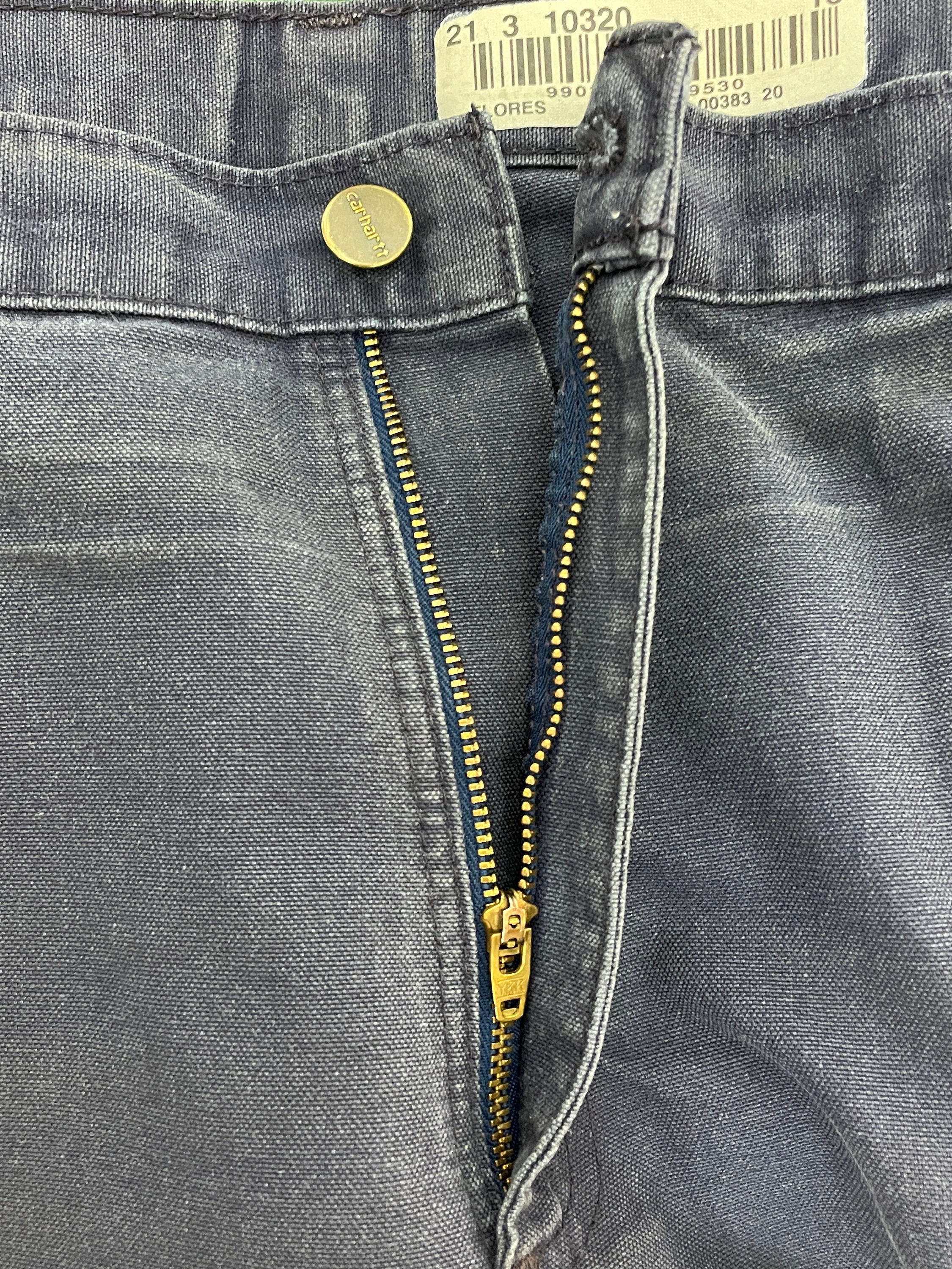Vintage 1990s Carhartt Navy Blue Zip Fly Wide Leg Work Pants