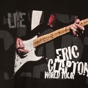 Vintage 1998 Eric Clapton Live World Tour Band Concert Tee Shirt (size adult XL)