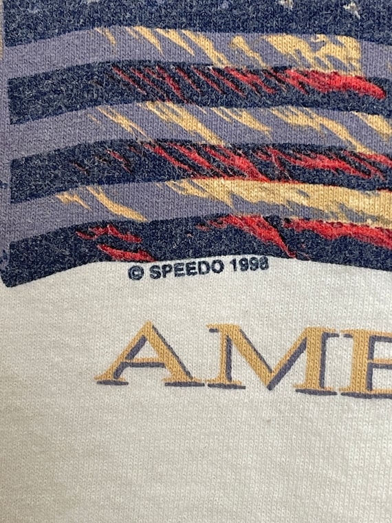 Vintage 1998 Speedo America USA Flag Graphic Tee … - image 3