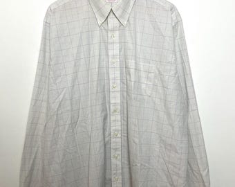 Camisa vintage de manga larga con botones a cuadros de Brooks Brothers (talla XXL para adulto)